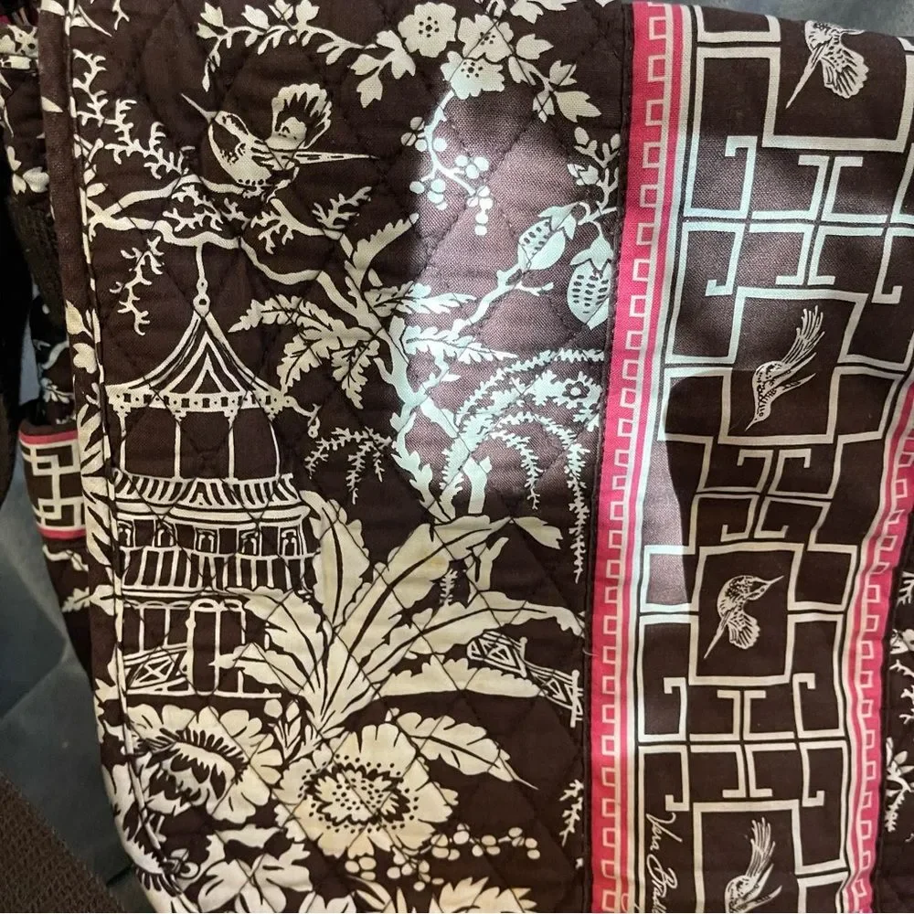 Vera Bradley Messenger Bag in Retire Imperial Toile Pattern Laptop Crossbody Bag